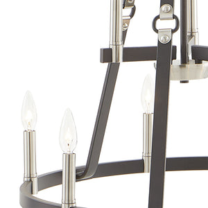 Atlas Armstrong Grove 25" Wide 9-Light Chandelier - Espresso Finish, Elegant Design for Modern Spaces CL11067-BK
