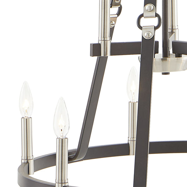 Atlas Armstrong Grove 25" Wide 9-Light Chandelier - Espresso Finish, Elegant Design for Modern Spaces CL11067-BK
