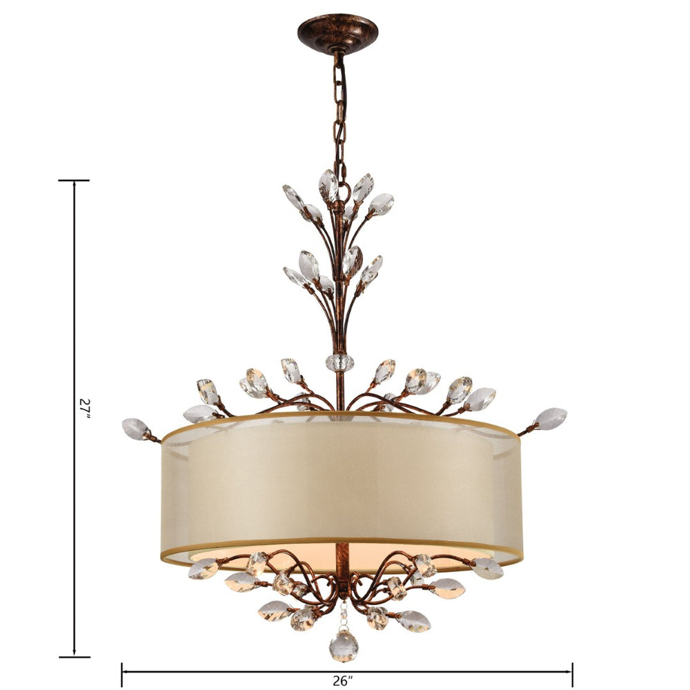 Atlas Asbury 26'' Wide 4-Light Chandelier - Nature-Inspired Design in Spanish Bronze for Elegant Spaces CL11068-BZ