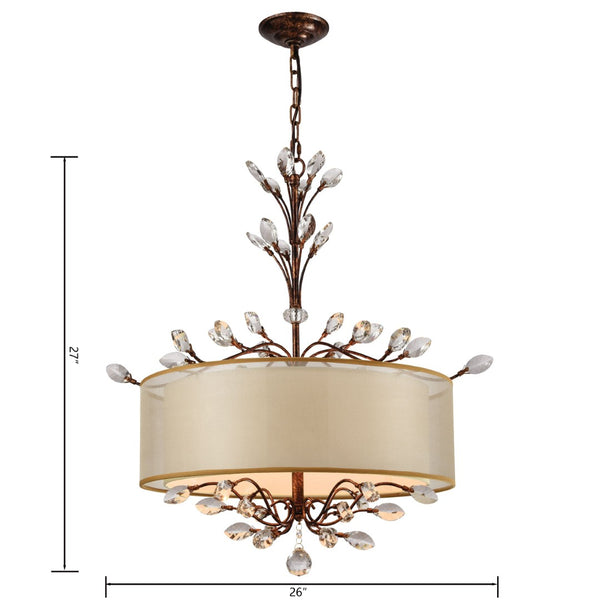 Atlas Asbury 26'' Wide 4-Light Chandelier - Nature-Inspired Design in Spanish Bronze for Elegant Spaces CL11068-BZ