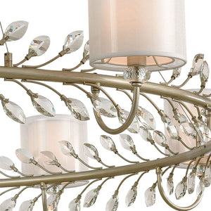 Atlas Asbury Chandelier with Crystal Accents and Nature-Inspired Design for Elegant Indoor Lighting Aged Silver 62'' CL11069-SV
