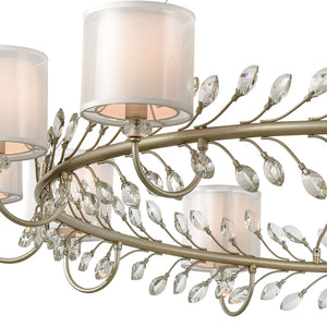 Atlas Asbury Chandelier with Crystal Accents and Nature-Inspired Design for Elegant Indoor Lighting Aged Silver 62'' CL11069-SV