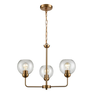 Atlas Astoria Chandelier - Midcentury Modern Design with Clear Glass Globes for Elegant Indoor Spaces Satin Gold CL11070-GD