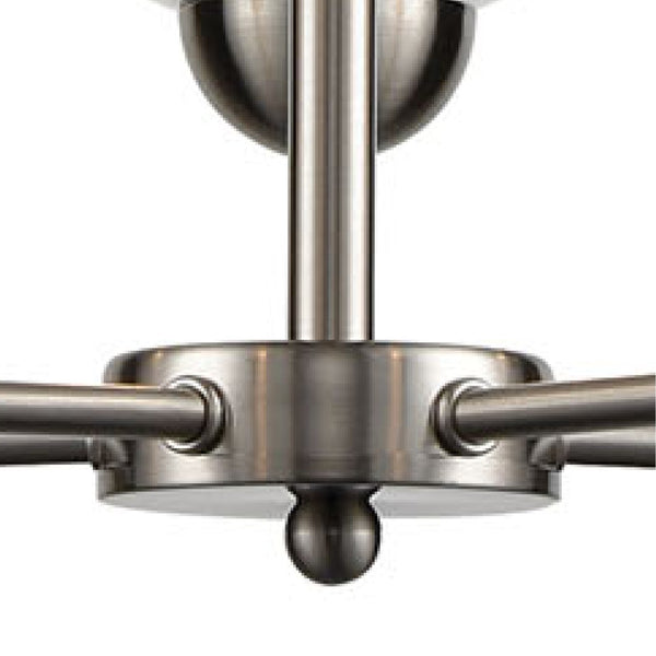 Atlas Astoria Chandelier - Midcentury Modern Design with Clear Glass Globes for Elegant Indoor Spaces Brushed Nickel 28'' CL11071-NK