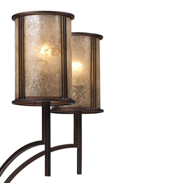 Atlas Barringer 5-Light Chandelier - Mission-Inspired Design with Tan Mica Shades for Timeless Elegance Aged Bronze 29'' CL11074-BZ