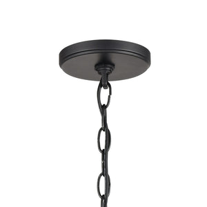 Atlas Barrow 3-Light Chandelier - Modern Wood and Metal Design for Stylish Indoor Lighting Decor Matte Black 18'' CL11075-NA