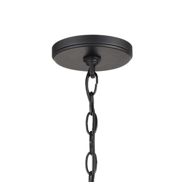 Atlas Barrow 3-Light Chandelier - Modern Wood and Metal Design for Stylish Indoor Lighting Decor Matte Black 18'' CL11075-NA