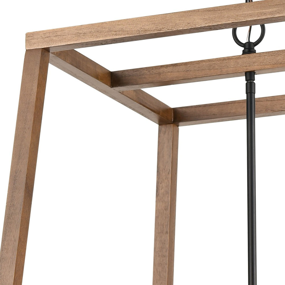 Atlas Barrow 22'' Wide 6-Light Chandelier - Matte Black & Birchwood, Perfect for Modern Farmhouse Spaces CL11076-NA