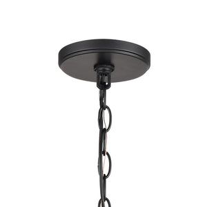 Atlas Barrow 22'' Wide 6-Light Chandelier - Modern Farmhouse Design in Matte Black & Birchwood Frame CL11077-NA