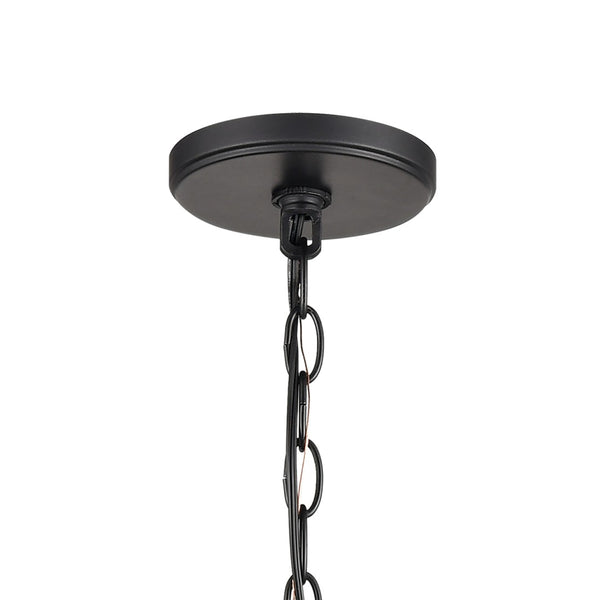Atlas Barrow 22'' Wide 6-Light Chandelier - Modern Farmhouse Design in Matte Black & Birchwood Frame CL11077-NA