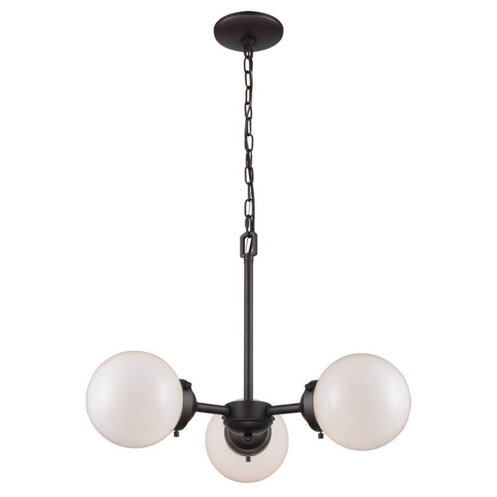 Atlas Beckett 22'' Wide 3-Light Chandelier - Elegant Oil Rubbed Bronze with Globe Shades for Modern Spaces CL11079-BZ1