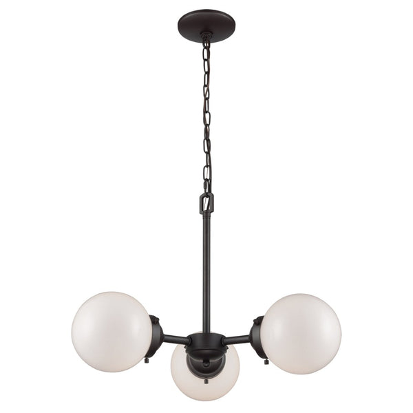 Atlas Beckett 22'' Wide 3-Light Chandelier - Elegant Oil Rubbed Bronze with Globe Shades for Modern Spaces CL11079-BZ1
