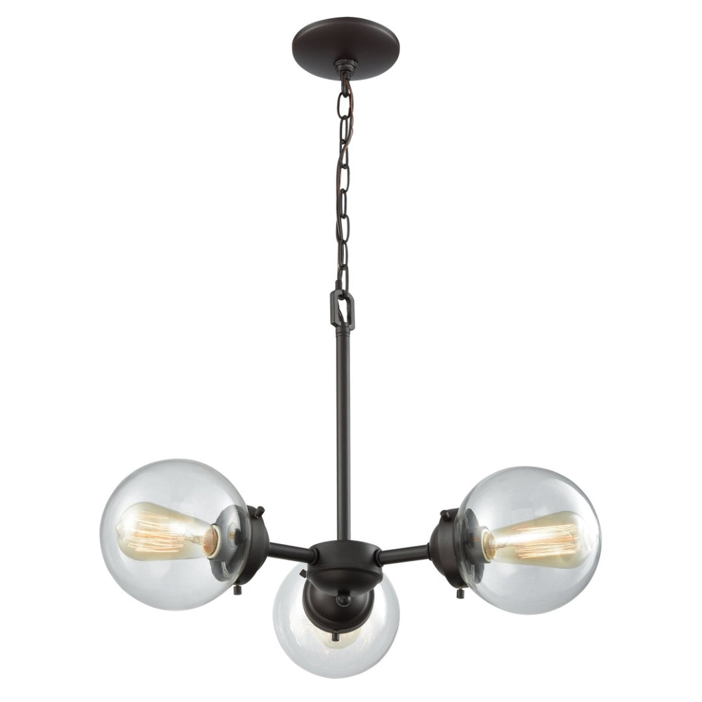 Atlas Beckett 22" Wide 3-Light Chandelier - Elegant Oil Rubbed Bronze Frame with Globe Glass Shades CL11079-BZ2