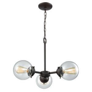Atlas Beckett 22" Wide 3-Light Chandelier - Elegant Oil Rubbed Bronze Frame with Globe Glass Shades CL11079-BZ2