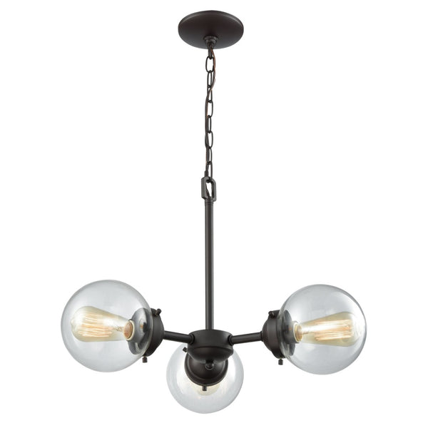 Atlas Beckett 22" Wide 3-Light Chandelier - Elegant Oil Rubbed Bronze Frame with Globe Glass Shades CL11079-BZ2