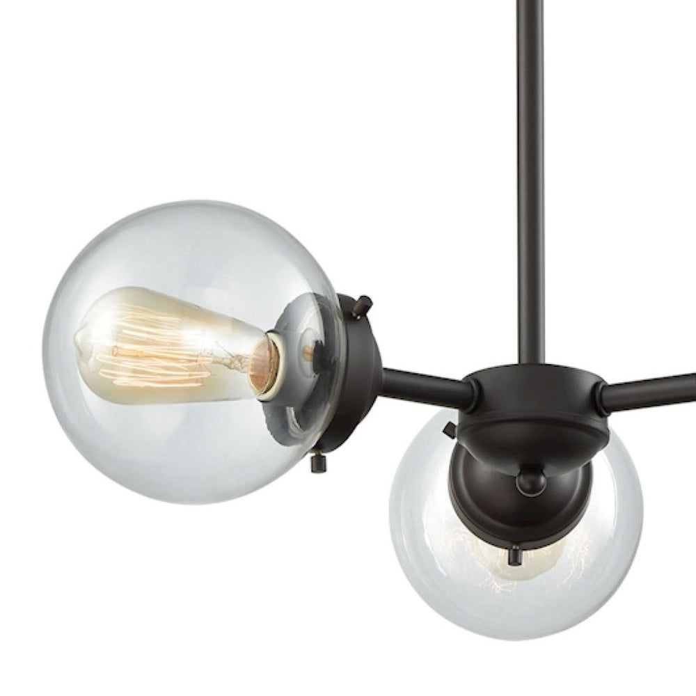 Atlas Beckett 22" Wide 3-Light Chandelier - Elegant Oil Rubbed Bronze Frame with Globe Glass Shades CL11079-BZ2