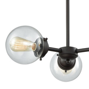 Atlas Beckett 22" Wide 3-Light Chandelier - Elegant Oil Rubbed Bronze Frame with Globe Glass Shades CL11079-BZ2