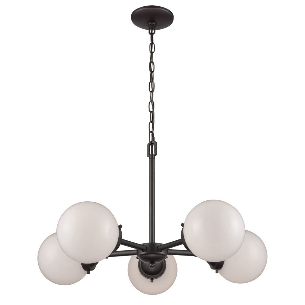 Atlas Beckett 26'' Wide 5-Light Chandelier - Modern Globe Shades in Oil Rubbed Bronze for Elegant Spaces CL11080-BZ1