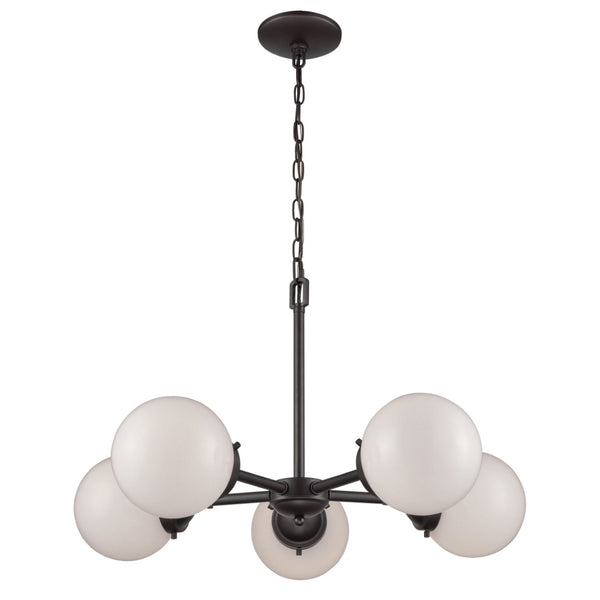 Atlas Beckett 26'' Wide 5-Light Chandelier - Modern Globe Shades in Oil Rubbed Bronze for Elegant Spaces CL11080-BZ1