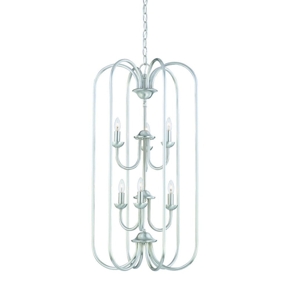 Atlas Bella 6-Light Chandelier - Elegant Brushed Nickel with Tulip Glass Shades for Home Décor Glow CL11081-NK