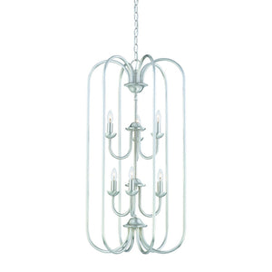 Atlas Bella 6-Light Chandelier - Elegant Brushed Nickel with Tulip Glass Shades for Home Décor Glow CL11081-NK
