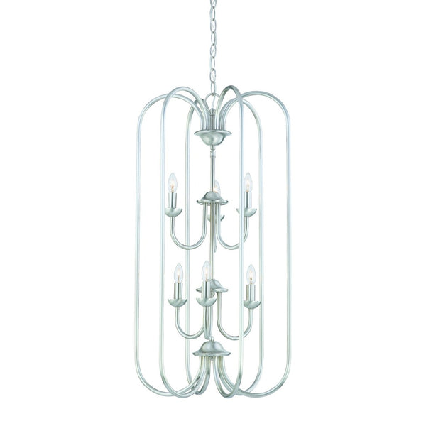Atlas Bella 6-Light Chandelier - Elegant Brushed Nickel with Tulip Glass Shades for Home Décor Glow CL11081-NK
