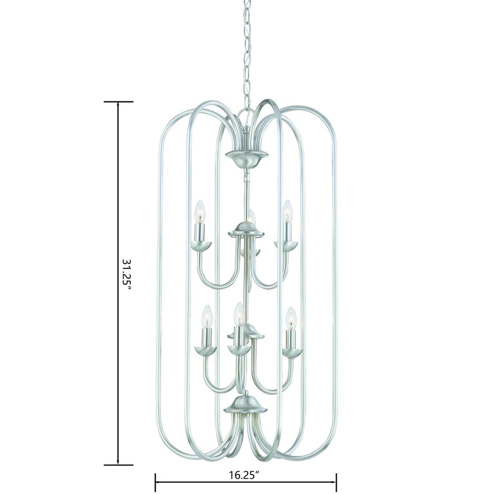 Atlas Bella 6-Light Chandelier - Elegant Brushed Nickel with Tulip Glass Shades for Home Décor Glow CL11081-NK