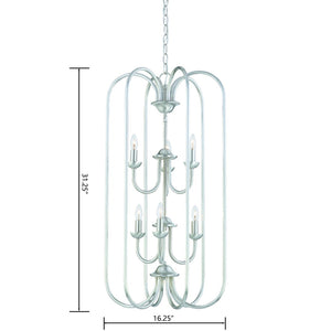 Atlas Bella 6-Light Chandelier - Elegant Brushed Nickel with Tulip Glass Shades for Home Décor Glow CL11081-NK