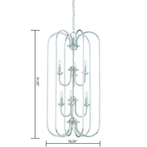 Atlas Bella 6-Light Chandelier - Elegant Brushed Nickel with Tulip Glass Shades for Home Décor Glow CL11081-NK