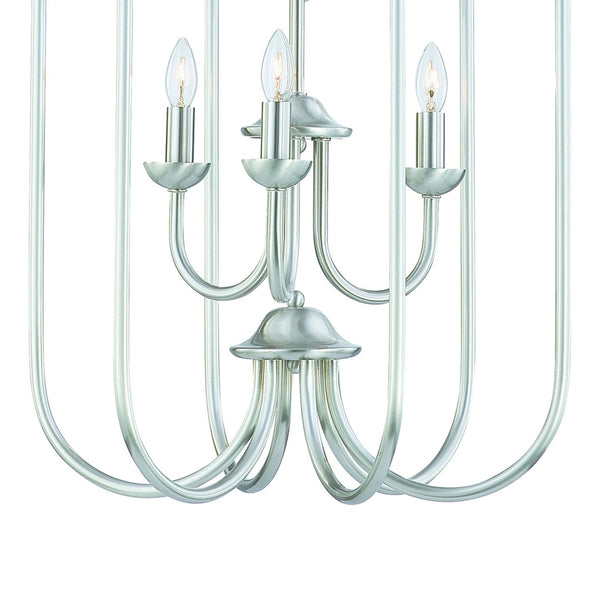 Atlas Bella 6-Light Chandelier - Elegant Brushed Nickel with Tulip Glass Shades for Home Décor Glow CL11081-NK