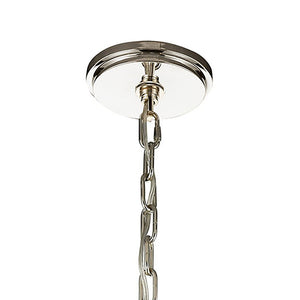 Atlas Bergamo 29'' Wide 6-Light Chandelier - Luxurious Polished Nickel with Leather Accents & Candle Holders CL11082-NK