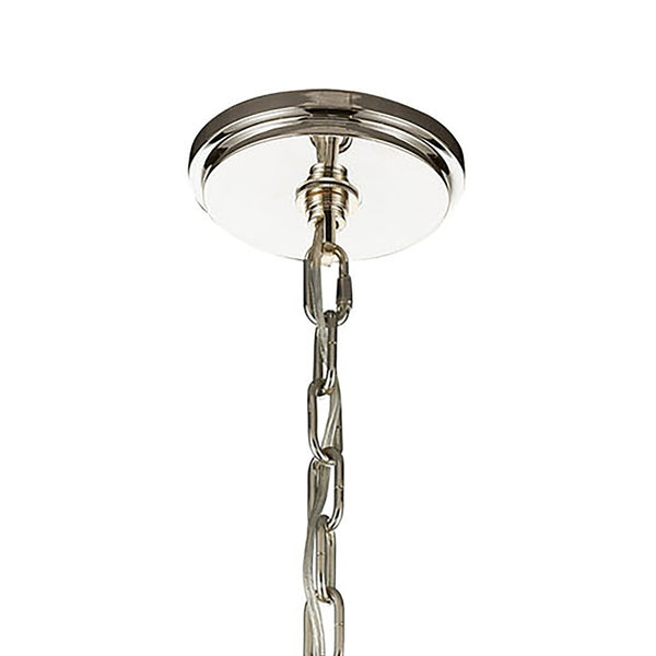 Atlas Bergamo 29'' Wide 6-Light Chandelier - Luxurious Polished Nickel with Leather Accents & Candle Holders CL11082-NK