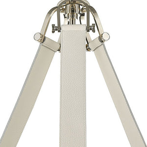 Atlas Bergamo 29'' Wide 6-Light Chandelier - Luxurious Polished Nickel with Leather Accents & Candle Holders CL11082-NK
