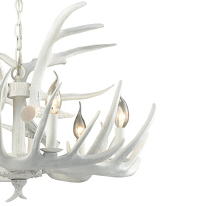 Atlas Big Sky Nature-Inspired 6-Light Chandelier - Rustic Elegance for Modern Home Spaces and Décor White 25'' CL11083-WH