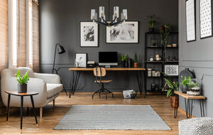 Atlas Blakeslee 33'' Wide 8-Light Chandelier – Modern Matte Black Fixture with Glass Cylinders & Brass Accents CL11084-BK