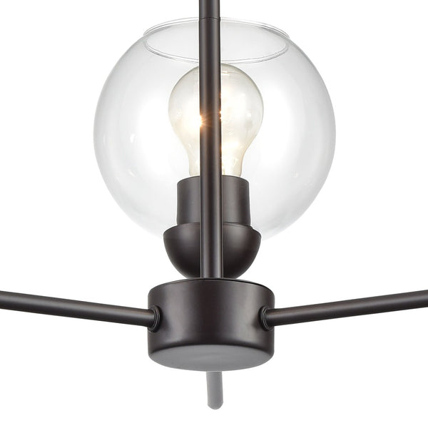 Atlas Boman Modern 3-Light Chandelier - Midcentury-Inspired Design with Clear Glass Globes for Elegance Oil Rubbed Bronze 23'' CL11085-BZ