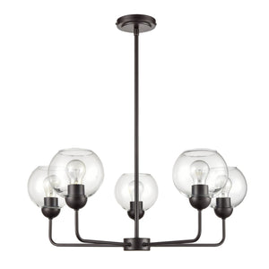Atlas Boman Modern 3-Light Chandelier - Midcentury-Inspired Design with Clear Glass Globes for Elegance Oil Rubbed Bronze 28'' CL11086-BZ