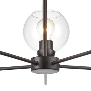 Atlas Boman Modern 3-Light Chandelier - Midcentury-Inspired Design with Clear Glass Globes for Elegance Oil Rubbed Bronze 28'' CL11086-BZ
