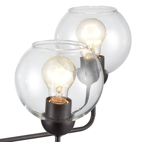 Atlas Boman Modern 3-Light Chandelier - Midcentury-Inspired Design with Clear Glass Globes for Elegance Oil Rubbed Bronze 28'' CL11086-BZ