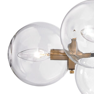 Atlas Boudreaux 12-Light Chandelier - Midcentury Modern Design with Radiant Glass Globes for Any Space Matte Black with Antique Gold 28'' CL11088-GD