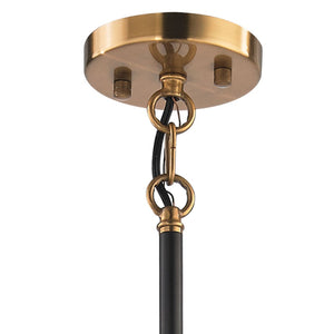 Atlas Boudreaux 12-Light Chandelier - Midcentury Modern Design with Radiant Glass Globes for Any Space Matte Black with Antique Gold 28'' CL11088-GD