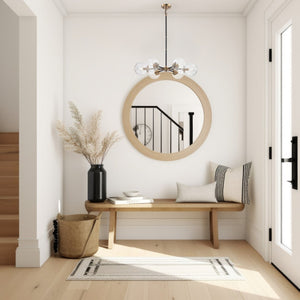 Atlas Boudreaux 12-Light Chandelier - Midcentury Modern Design with Radiant Glass Globes for Any Space Matte Black with Antique Gold 28'' CL11088-GD