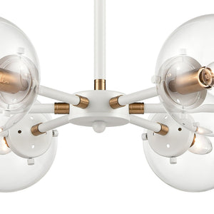 Atlas Boudreaux 12-Light Chandelier - Midcentury Modern Design with Radiant Glass Globes for Any Space Matte White 28'' CL11088-WH
