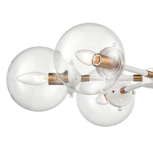 Atlas Boudreaux 12-Light Chandelier - Midcentury Modern Design with Radiant Glass Globes for Any Space Matte White 28'' CL11088-WH