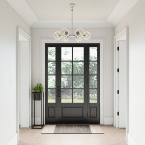 Atlas Boudreaux 12-Light Chandelier - Midcentury Modern Design with Radiant Glass Globes for Any Space Matte White 28'' CL11088-WH