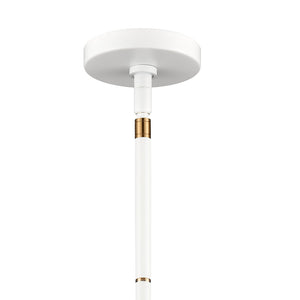 Atlas Boudreaux 12-Light Chandelier - Midcentury Modern Design with Radiant Glass Globes for Any Space Matte White 32'' CL11089-WH