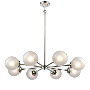 Atlas Boudreaux 12-Light Chandelier - Midcentury Modern Design with Radiant Glass Globes for Any Space Polished Nickel CL11090-NK