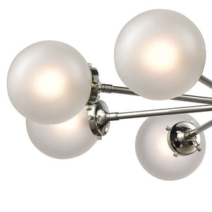 Atlas Boudreaux 12-Light Chandelier - Midcentury Modern Design with Radiant Glass Globes for Any Space Polished Nickel CL11090-NK