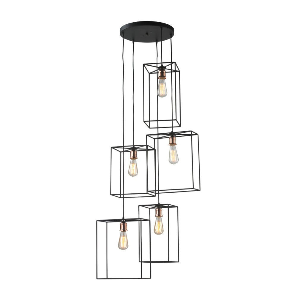 Atlas Box 21'' Wide 5-Light Chandelier - Elegant Oil Rubbed Bronze Fixture for Stunning Home Illumination CL11091-BZ