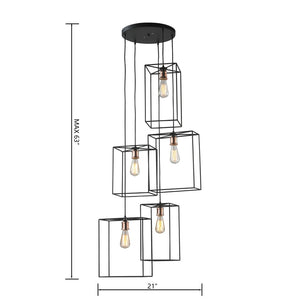 Atlas Box 21'' Wide 5-Light Chandelier - Elegant Oil Rubbed Bronze Fixture for Stunning Home Illumination CL11091-BZ